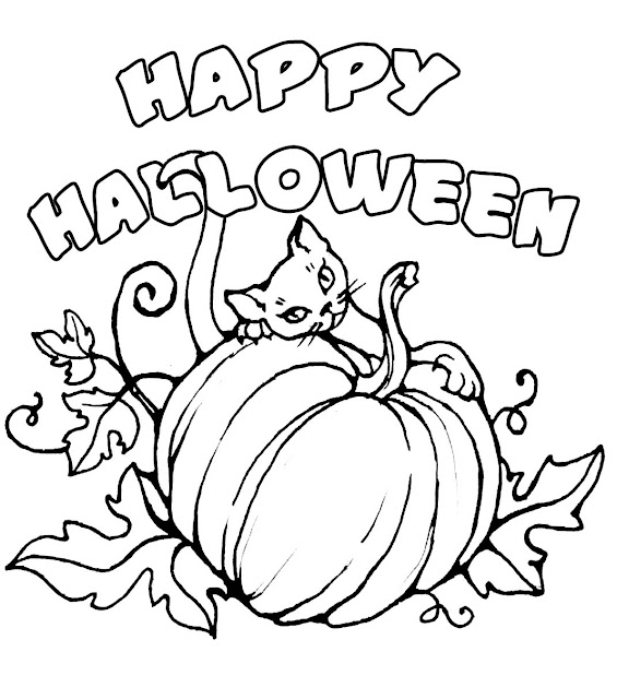 Free happy halloween coloring pages template for print kids and Adults