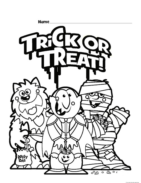 Free Printable Halloween Trick or Treat Coloring sheets for Kids