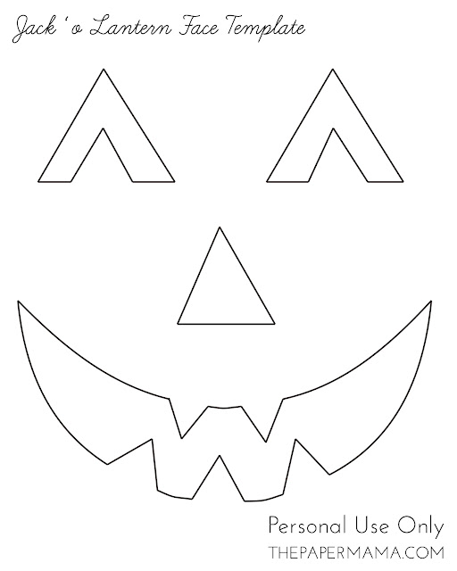 Free Printable easy funny jack o lantern face stencils patterns