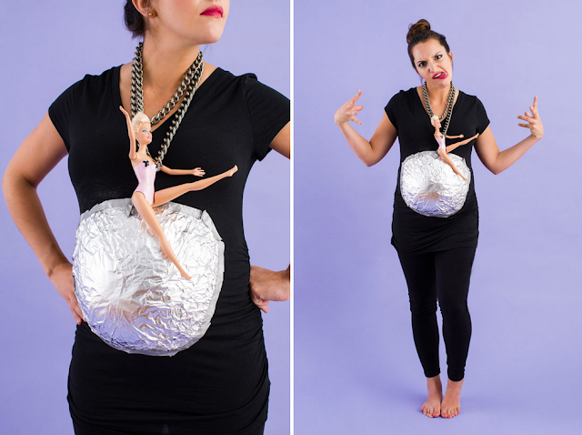 Do It Yourself halloween costumes for pregnant and newborn babies