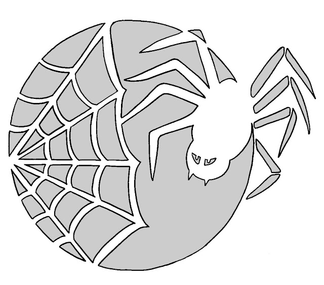 Easy spider stencil design for pumpkin carving