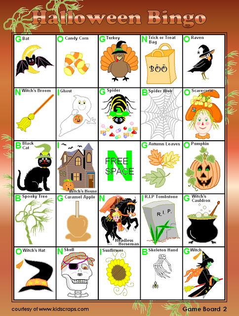 Blank halloween bingo cards templates for kindergarten,kids and students