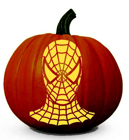 Free spiderman pumpkin stencil carving pattern designs for download