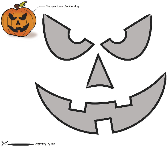 Free Printable easy funny jack o lantern face stencils patterns