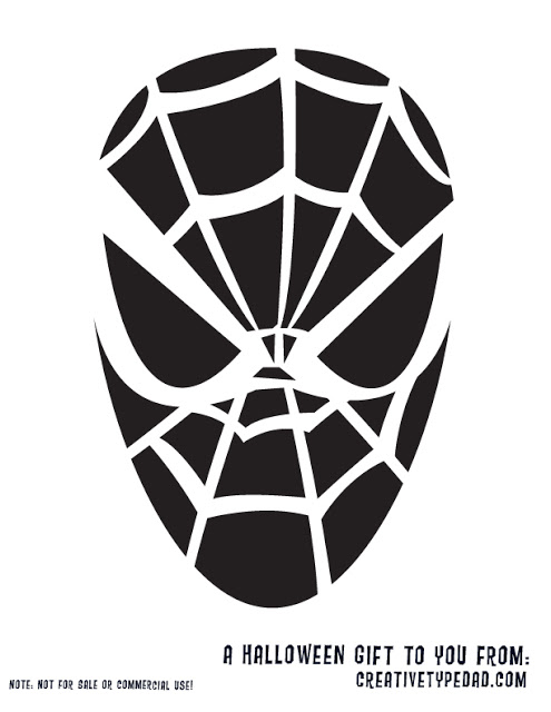 Free spiderman pumpkin stencil carving pattern designs for download