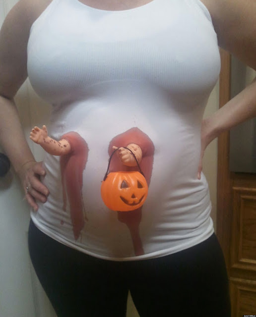 Do It Yourself halloween costumes for pregnant and newborn babies