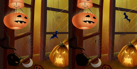 Free Printable Halloween spot the difference Worksheet Pictures for Kids