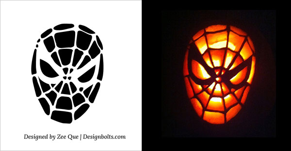 Download Free Printable spiderman pumpkin stencil Designs