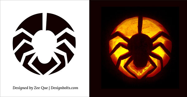 Easy spider stencil design for pumpkin carving