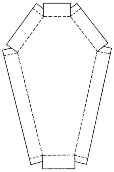 Happy halloween coffin box template design plan and size images