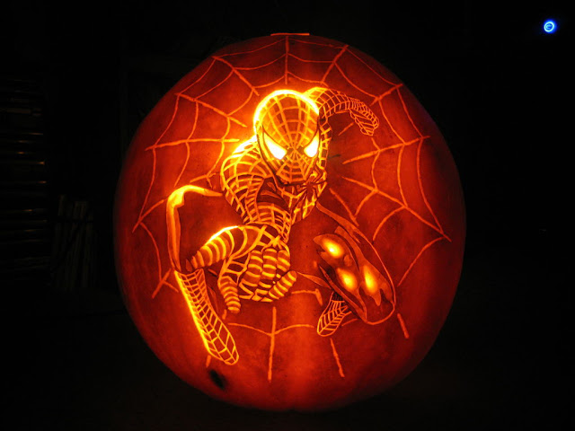 Free spiderman pumpkin stencil carving pattern designs for download