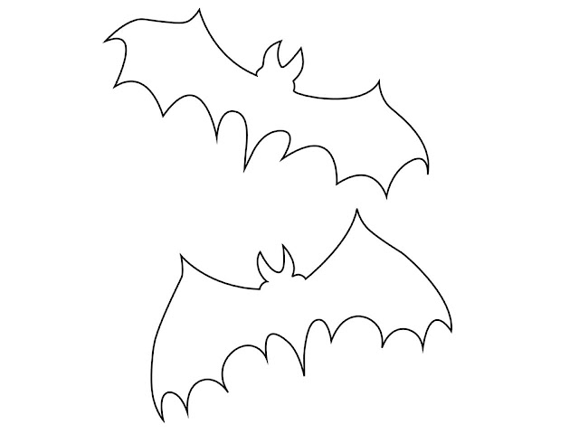 Easy bat pumpkin outline cutout for carving