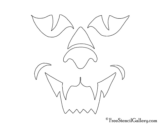 Free Printable easy funny jack o lantern face stencils patterns