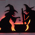 Halloween witch and cauldron silhouette pictures clipart gif Images