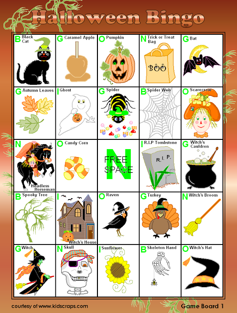 Blank halloween bingo cards templates for kindergarten,kids and students